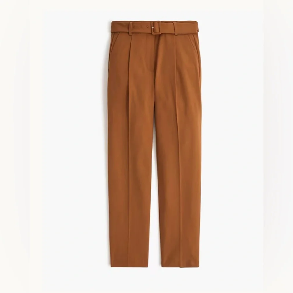 NWT•J. Crew Factory•Women's Belted Straight-Leg Trousers Sz 8 Tall